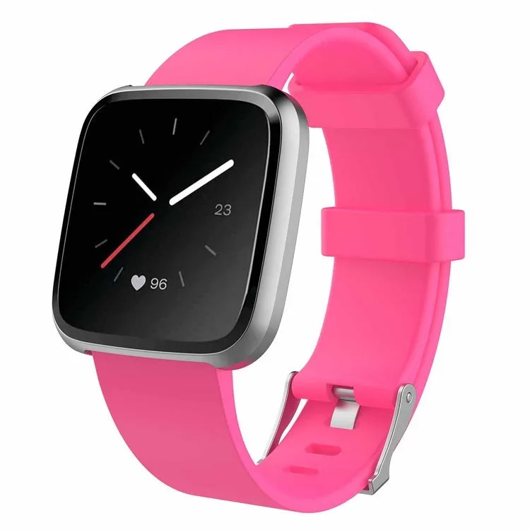 Fitbit Versa Lite replacement TPE wrist strap in multiple colours showing small and large sizes.