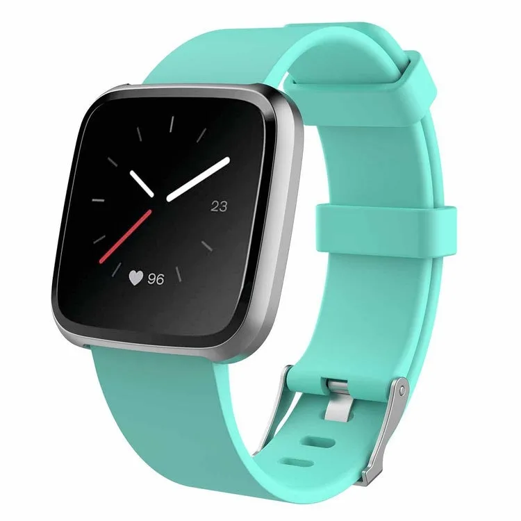 Fitbit Versa Lite replacement TPE wrist strap in multiple colours showing small and large sizes.