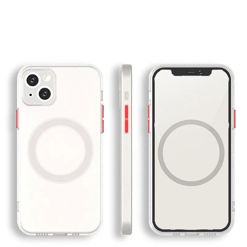Magnetic mobile phone case protective cover for iPhone in PC TPU material, black