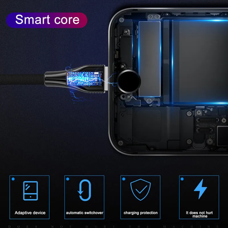 1m aluminium alloy braided data cable in black with Type-C connector on white surface