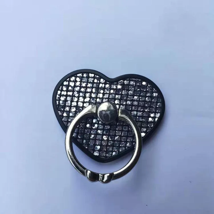 Universal cell phone ring stand with metal and plastic construction, available in five colours including black, gold, and pink