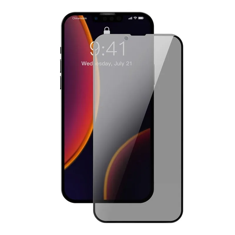 0.23mm non-broken edge curved privacy tempered film for iPhone 5.4 inch model