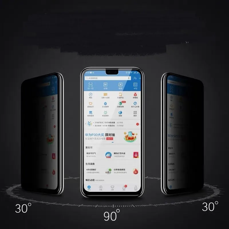 Huawei tempered glass privacy screen protector with mirror finish for Mate 30 Pro