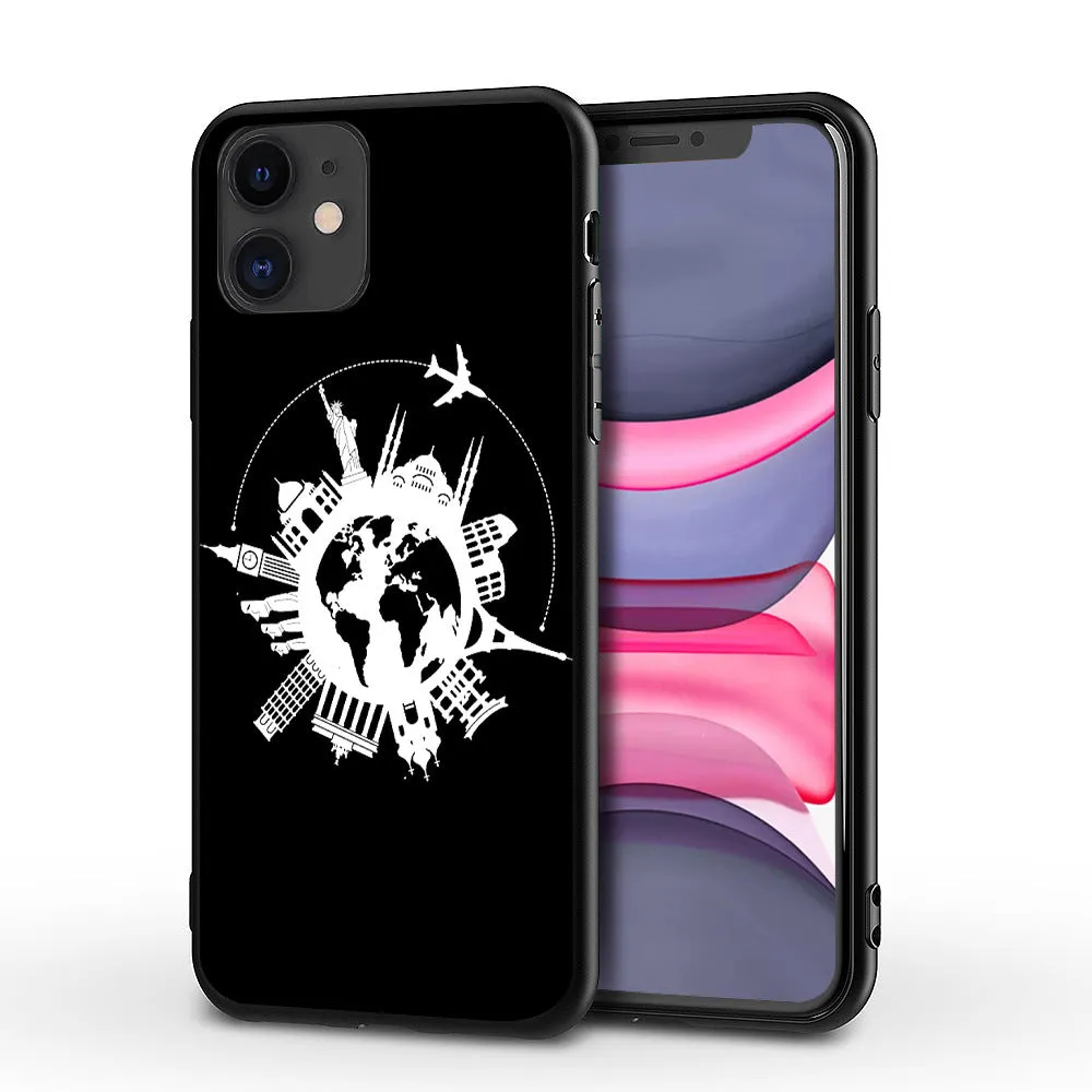 Love Airplane TPU PC back cover phone case for iPhone with printed design