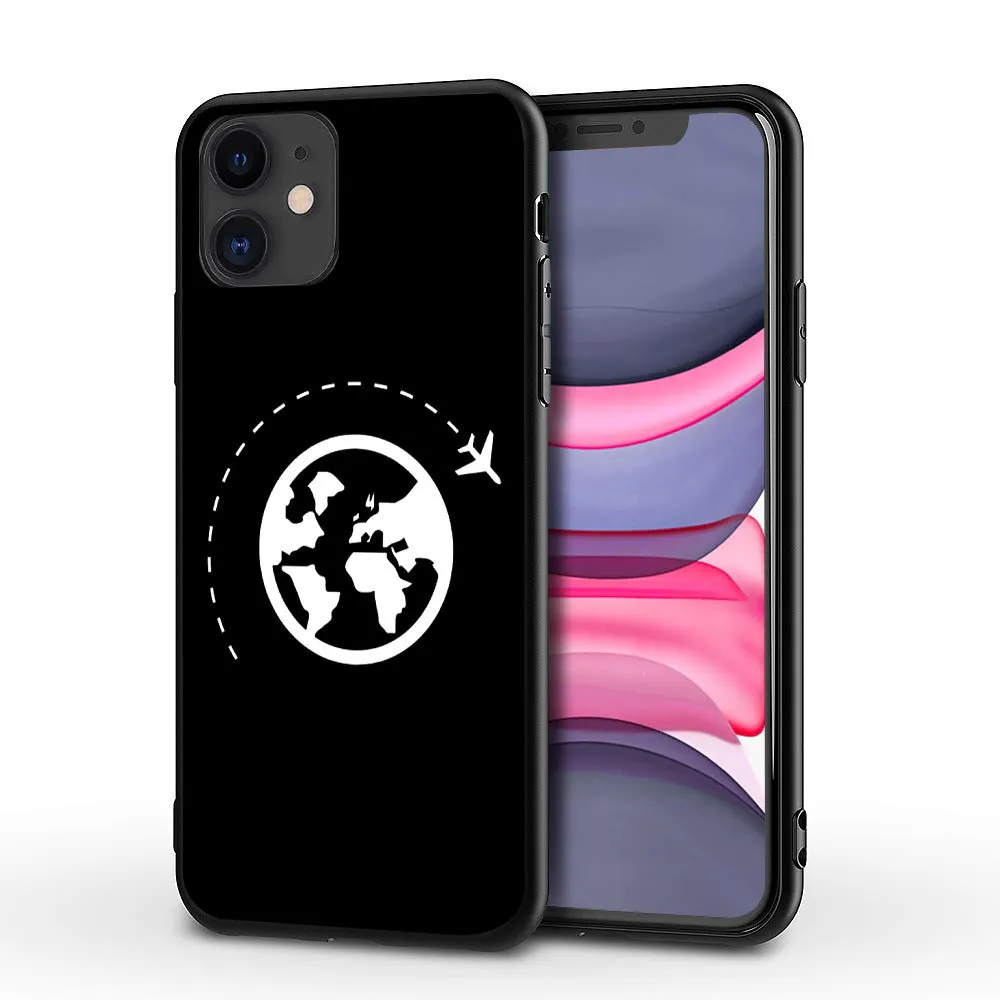 Love Airplane TPU PC back cover phone case for iPhone with printed design