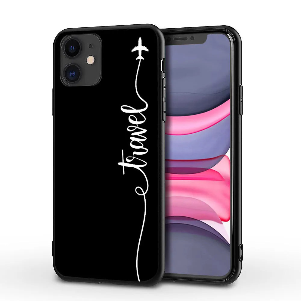 Love Airplane TPU PC back cover phone case for iPhone with printed design