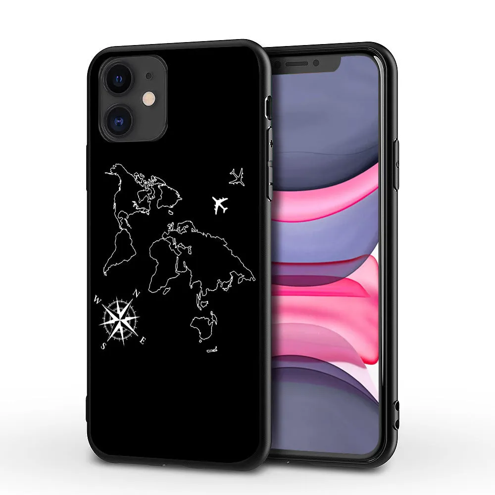 Love Airplane TPU PC back cover phone case for iPhone with printed design