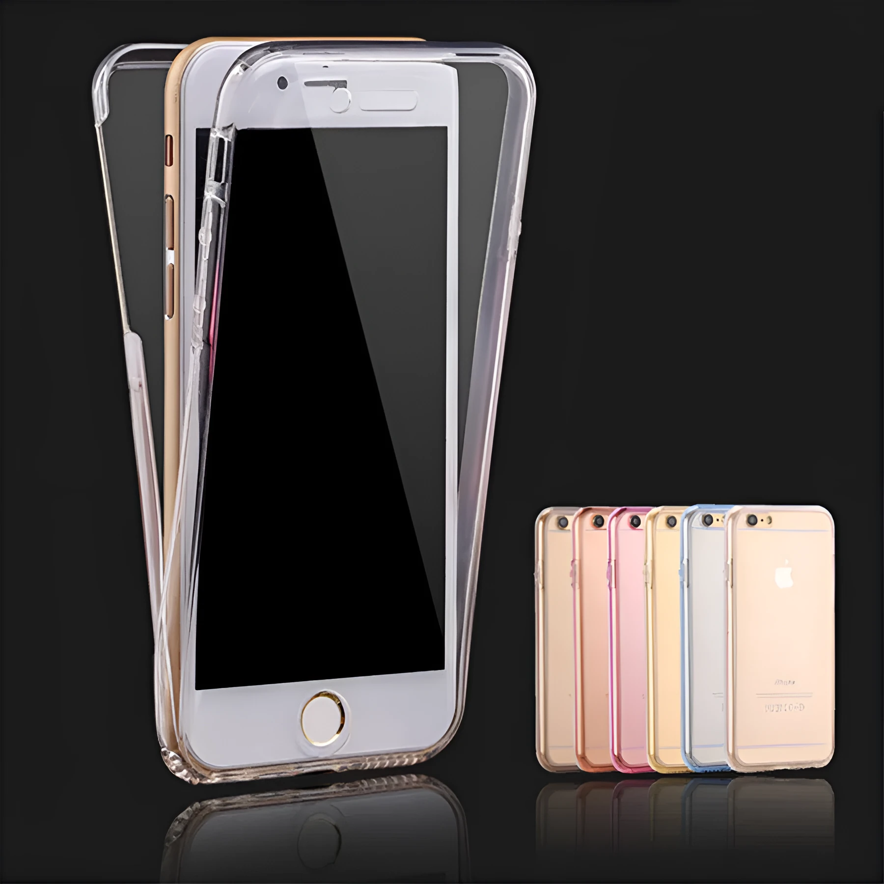 360 degree all inclusive TPU phone case for iPhone in simple design front and back covers colour options