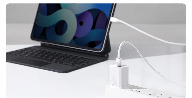 Baseus Super Si Super Silicon 20W fast charger with Type-C to USB-C interface in black