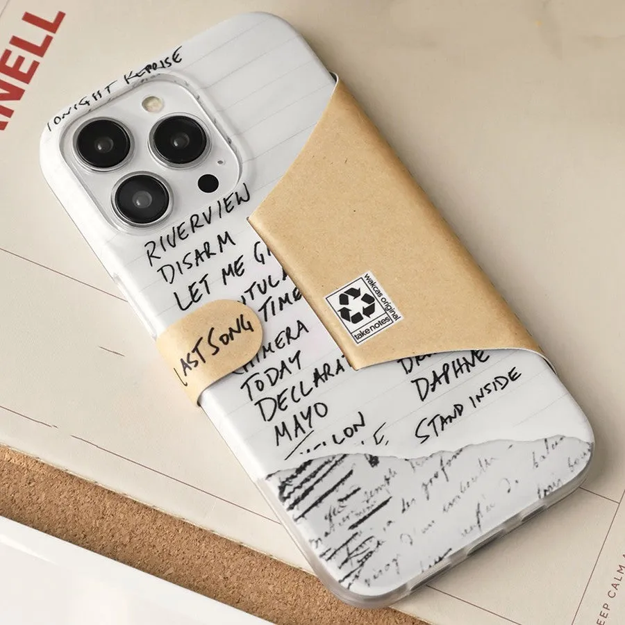 Kraft paper textured TPU flip stand phone case for iPhone 14/13/12/11 series, slim drop protection cover