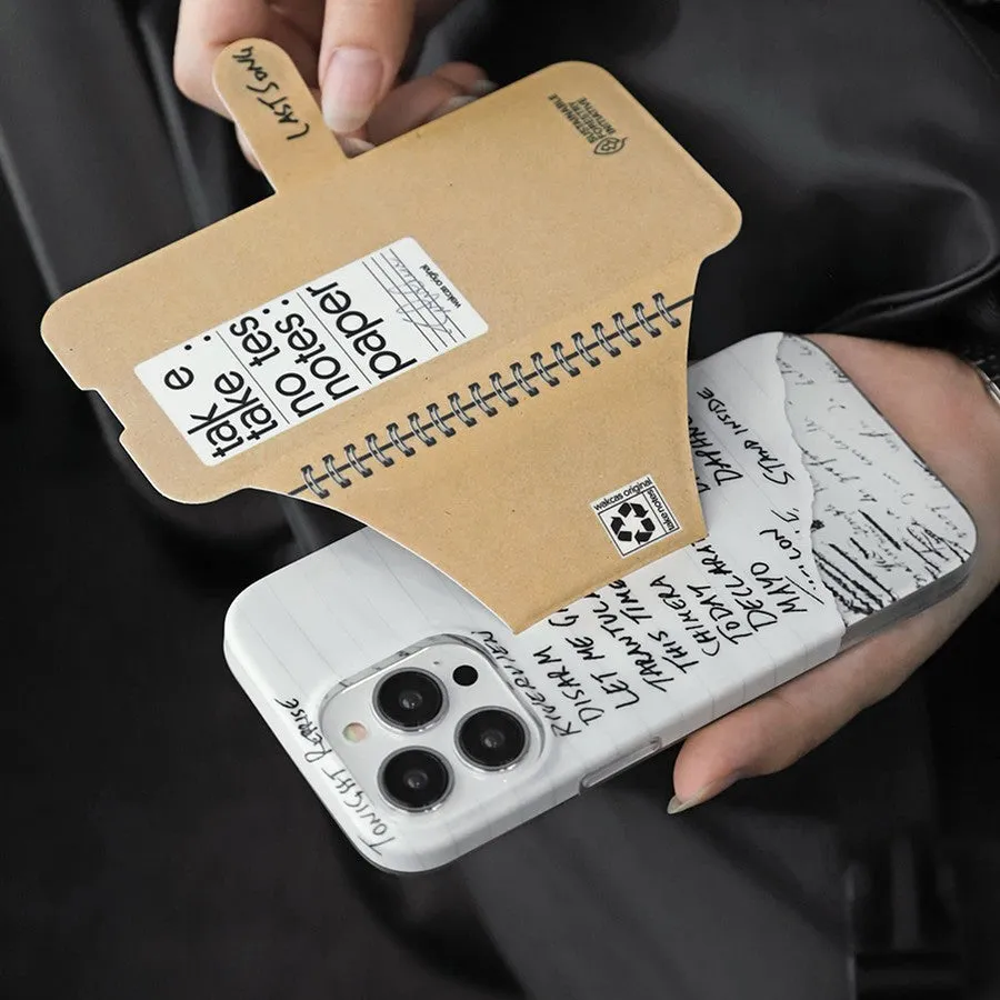 Kraft paper textured TPU flip stand phone case for iPhone 14/13/12/11 series, slim drop protection cover