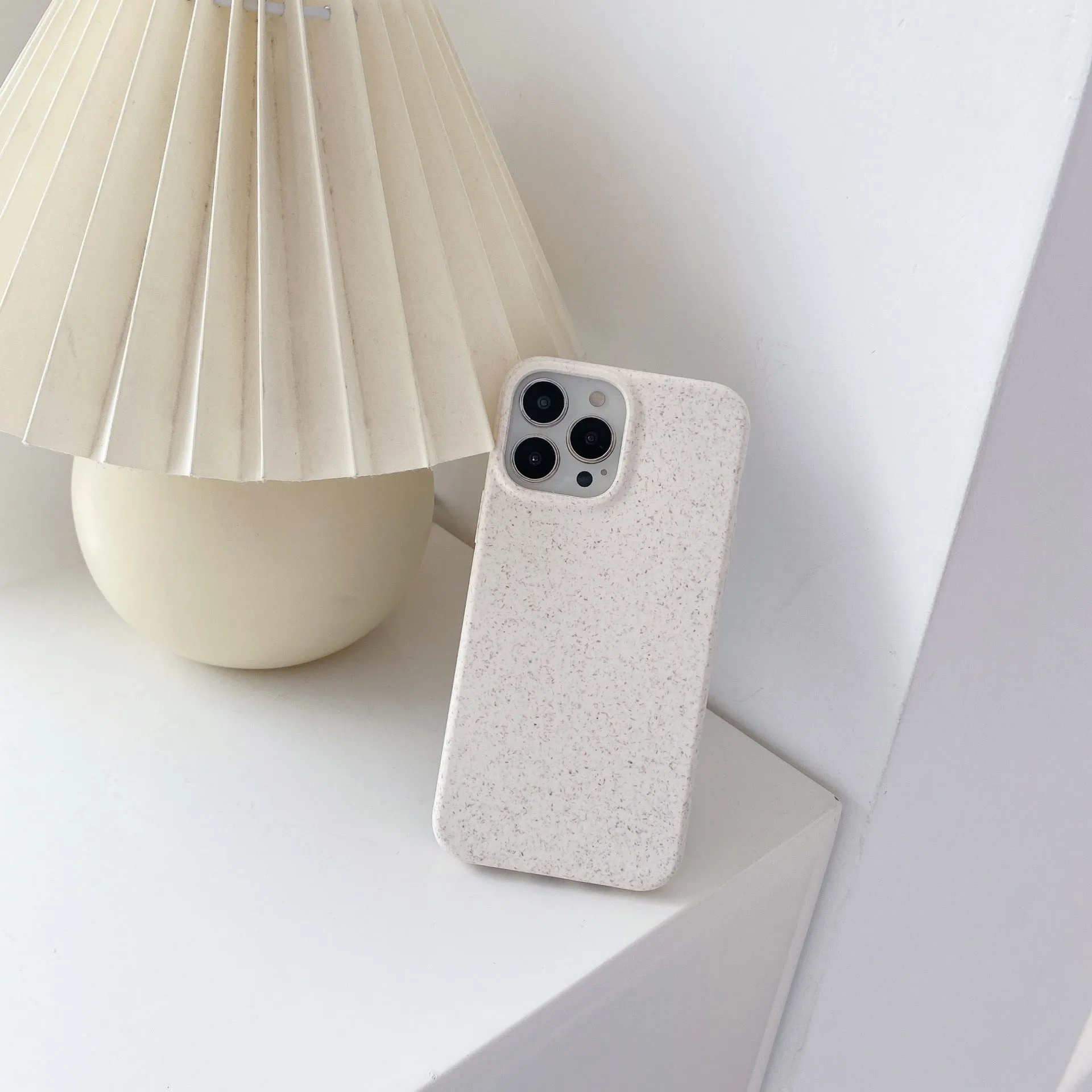 Biodegradable solid colour TPU back cover phone case for Apple iPhone with wheat straw finish