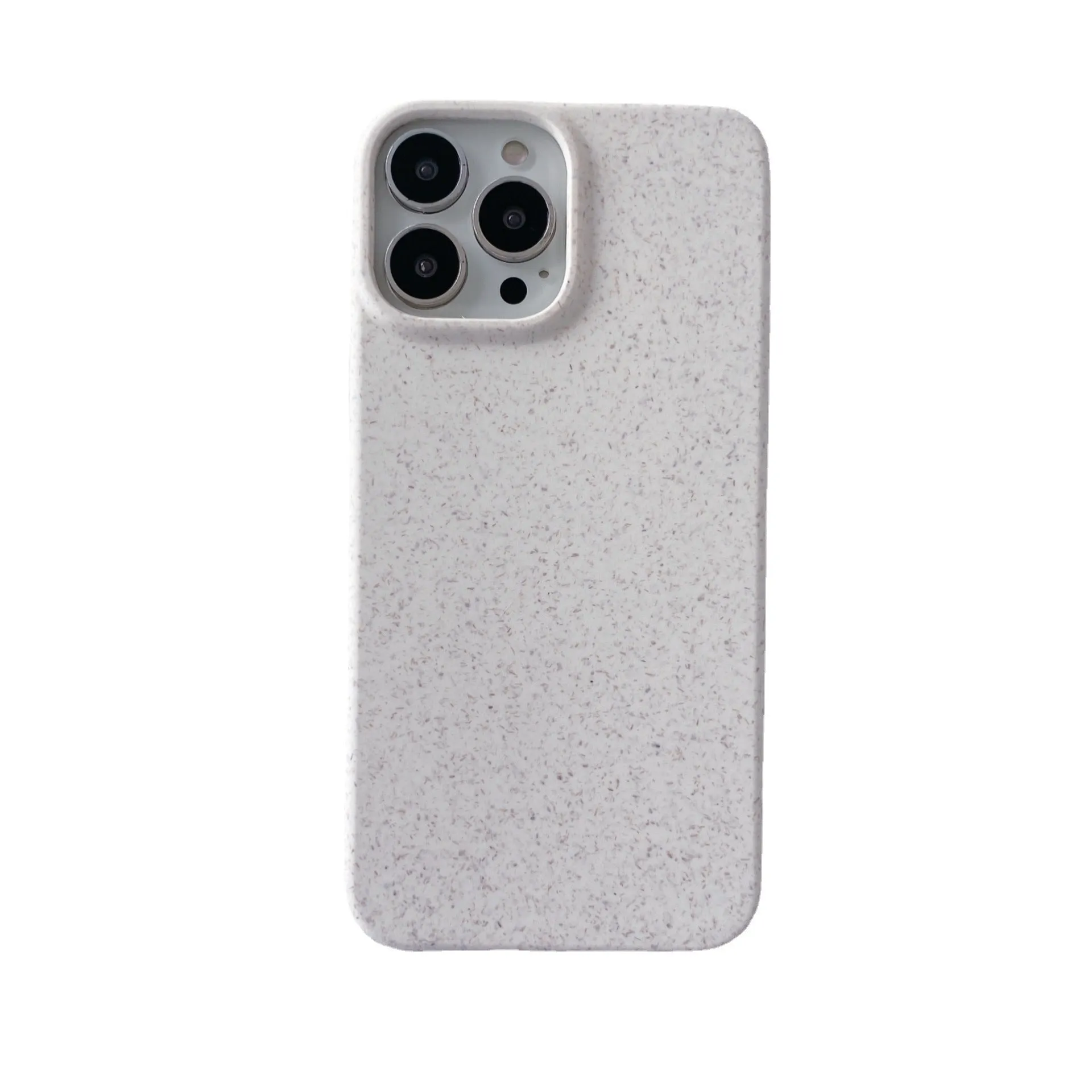 Biodegradable solid colour TPU back cover phone case for Apple iPhone with wheat straw finish