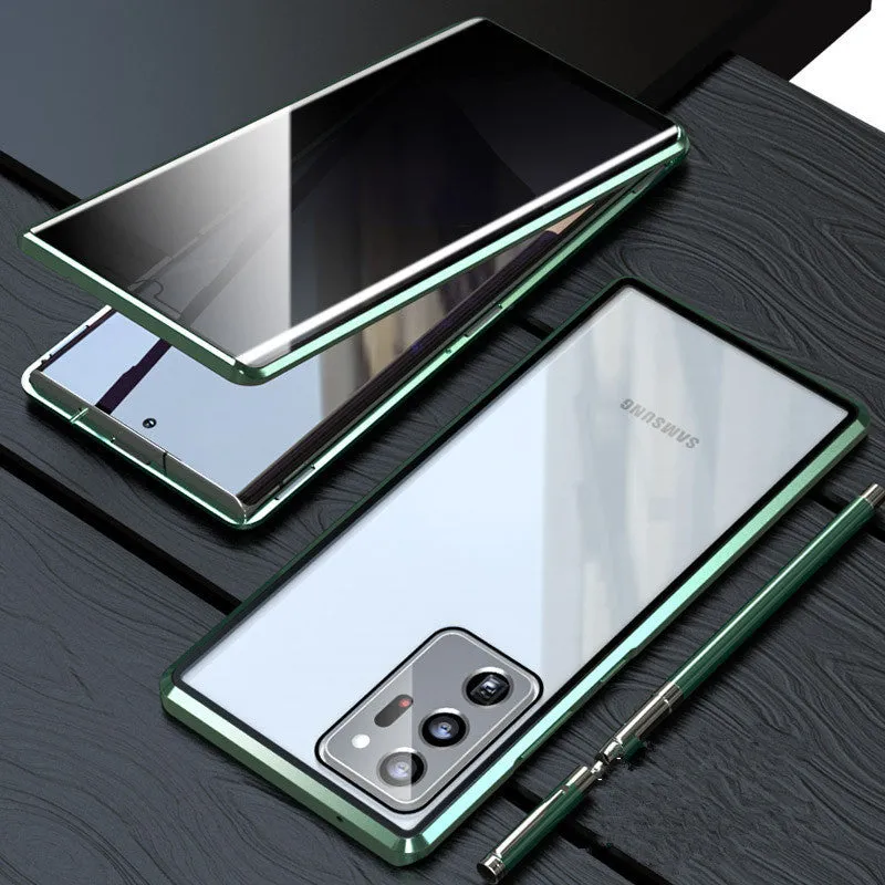 Samsung anti-peeping magneto phone case with double-sided glass in multiple colours for S21 series