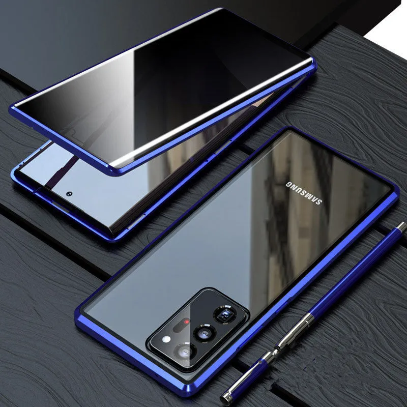 Samsung anti-peeping magneto phone case with double-sided glass in multiple colours for S21 series