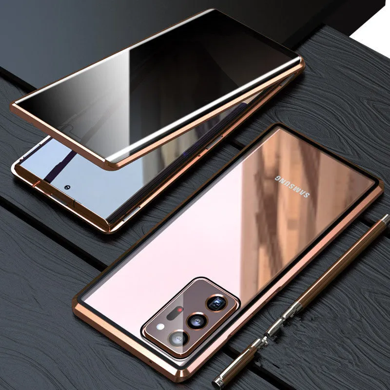 Samsung anti-peeping magneto phone case with double-sided glass in multiple colours for S21 series
