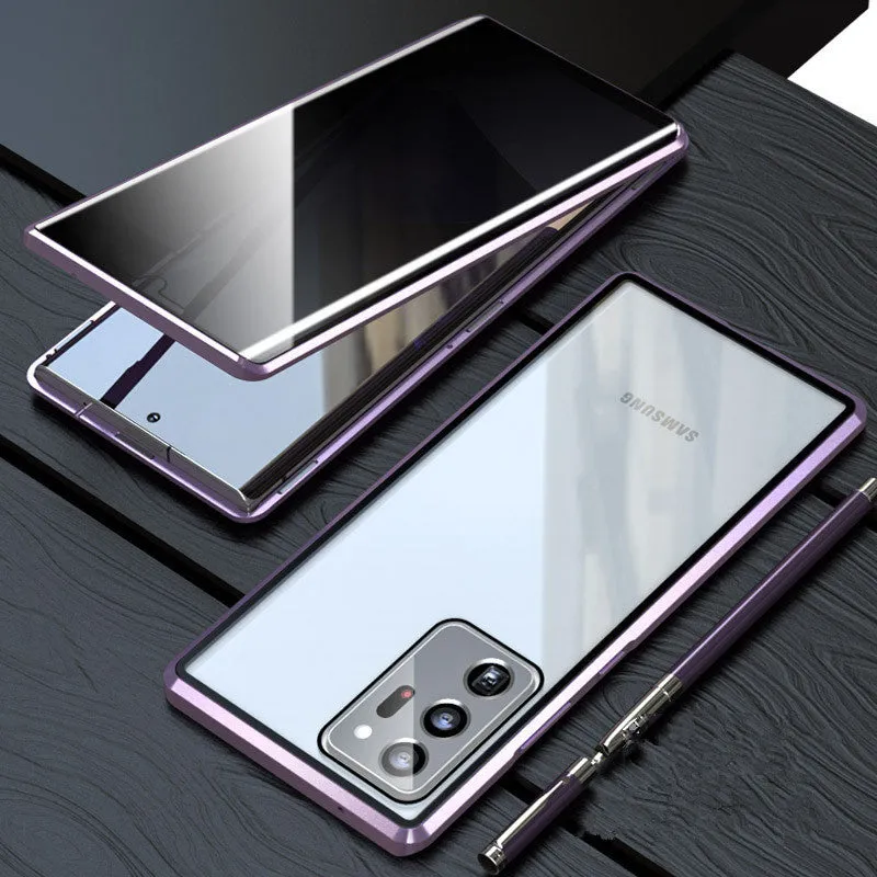 Samsung anti-peeping magneto phone case with double-sided glass in multiple colours for S21 series