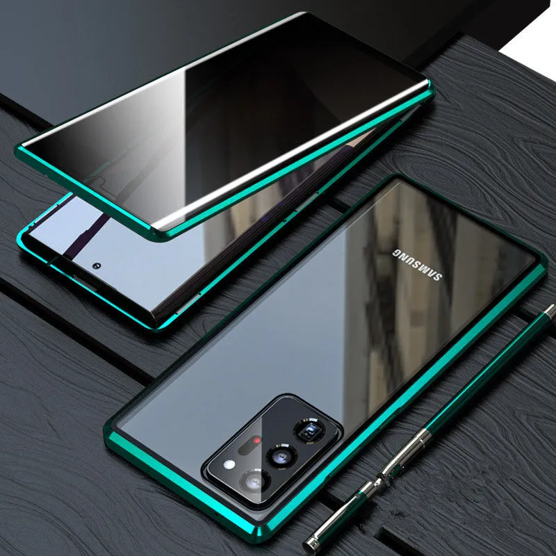 Samsung anti-peeping magneto phone case with double-sided glass in multiple colours for S21 series