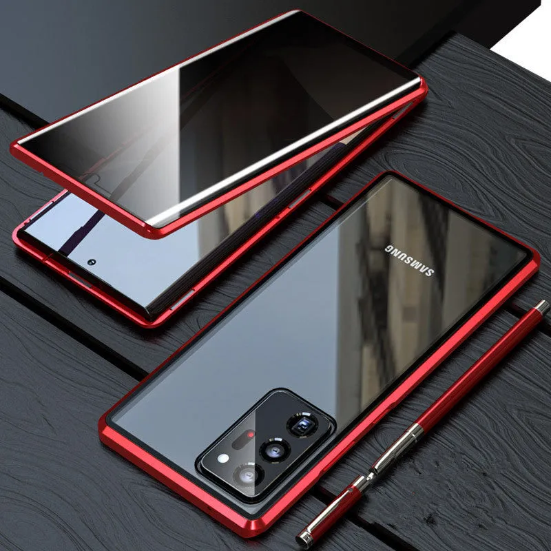 Samsung anti-peeping magneto phone case with double-sided glass in multiple colours for S21 series