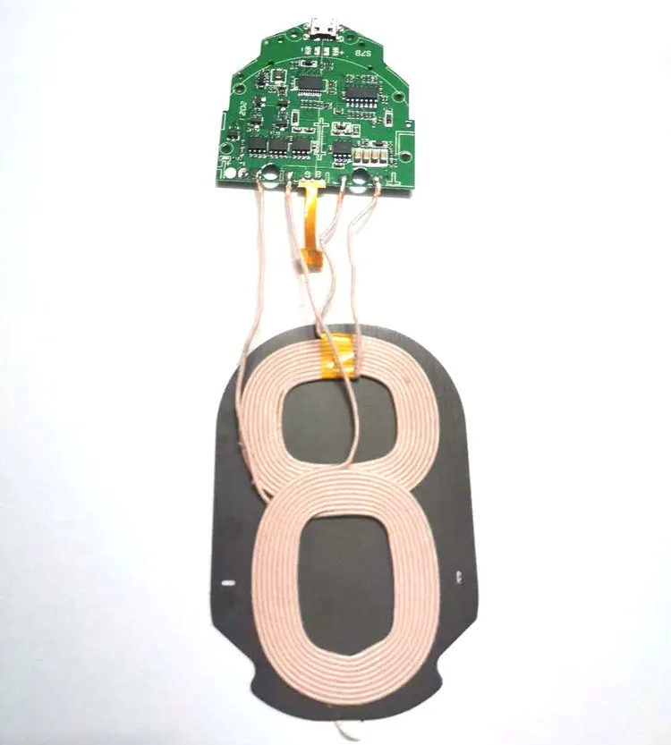 Qi dual coil wireless charger module 10W fast charging pad with CE FCC RoHS certification