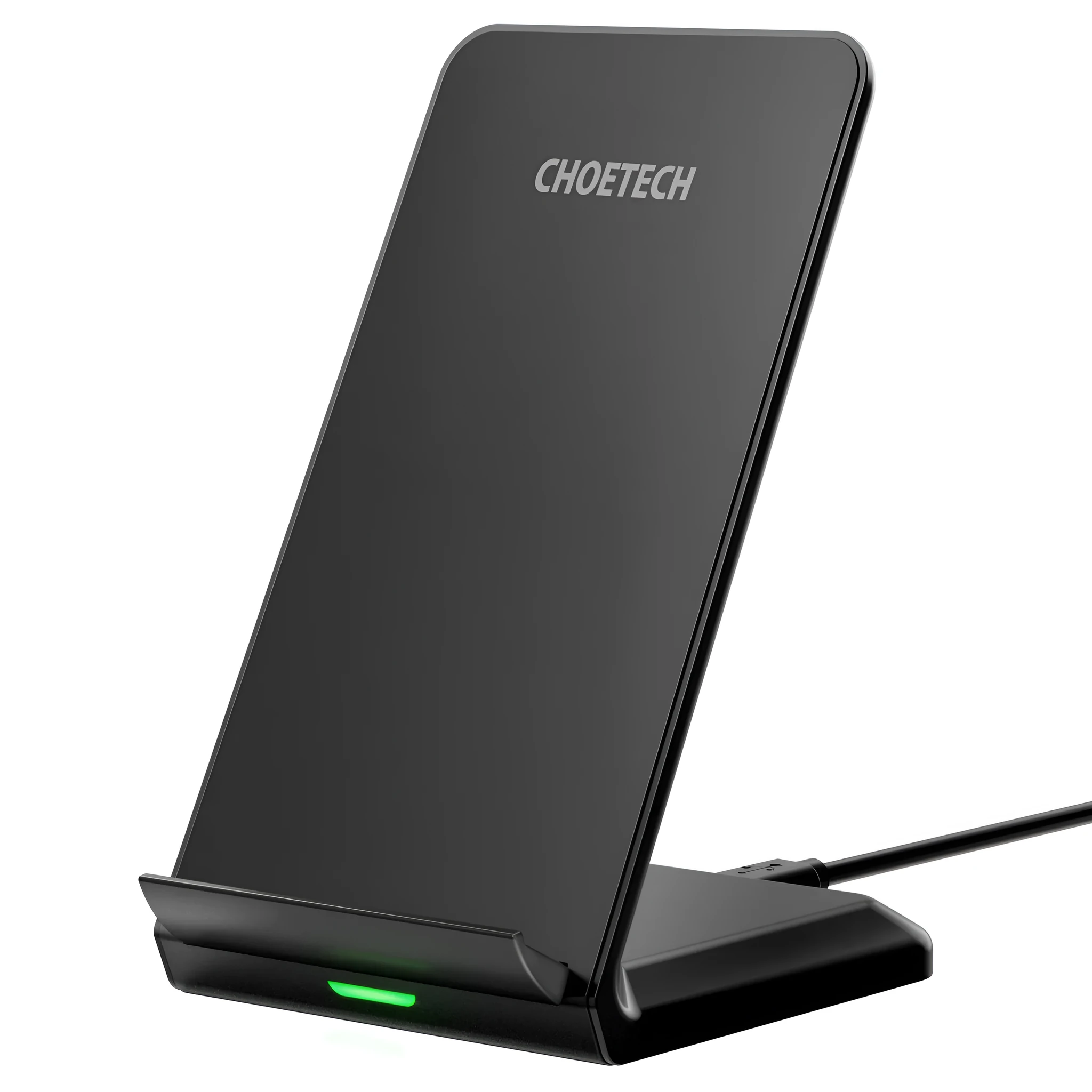 T524-S black wireless charger stand for Android with 9V fast charging and 2000mA output