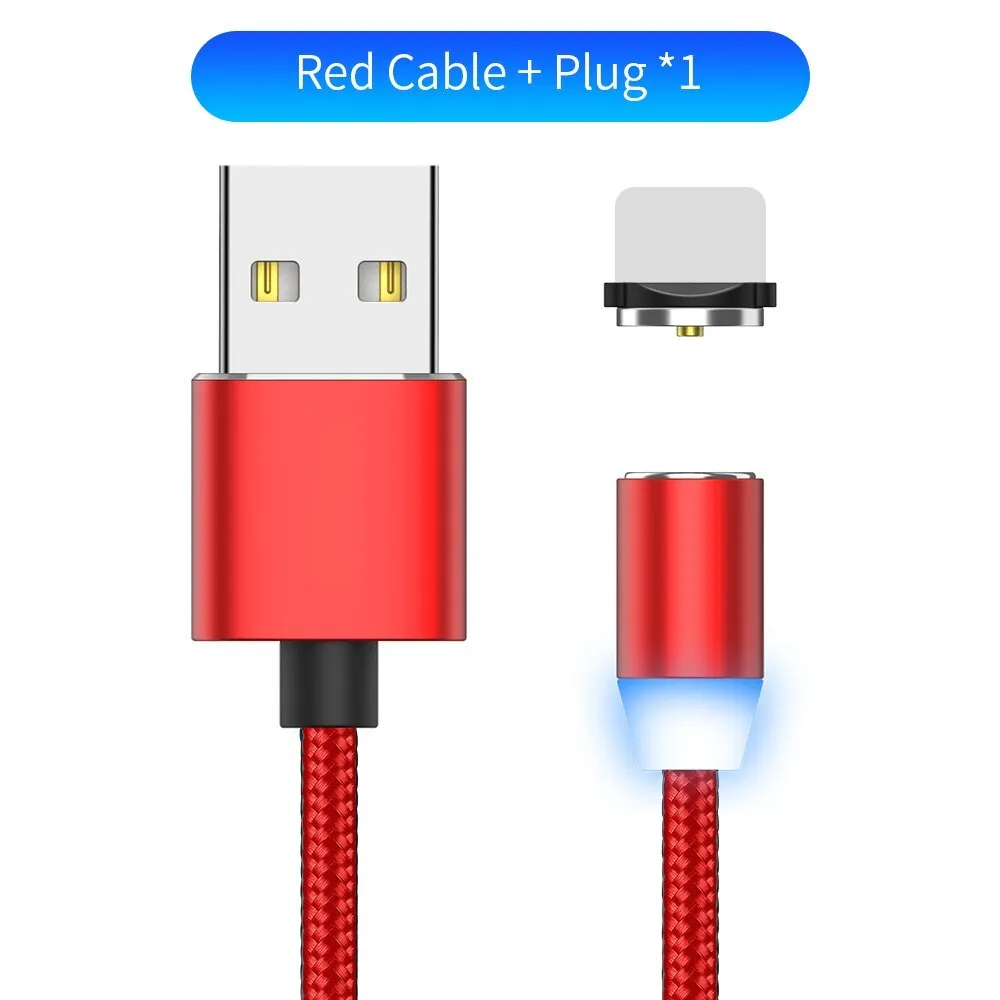 YBD 1 metre magnetic LED charging cable with cotton yarn weave and black aluminium connector