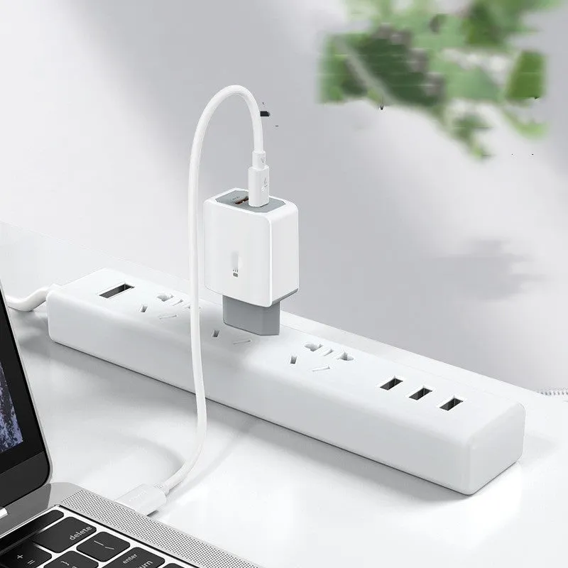 White European standard phone fast charger and USB cable set with fireproof ABS PC construction