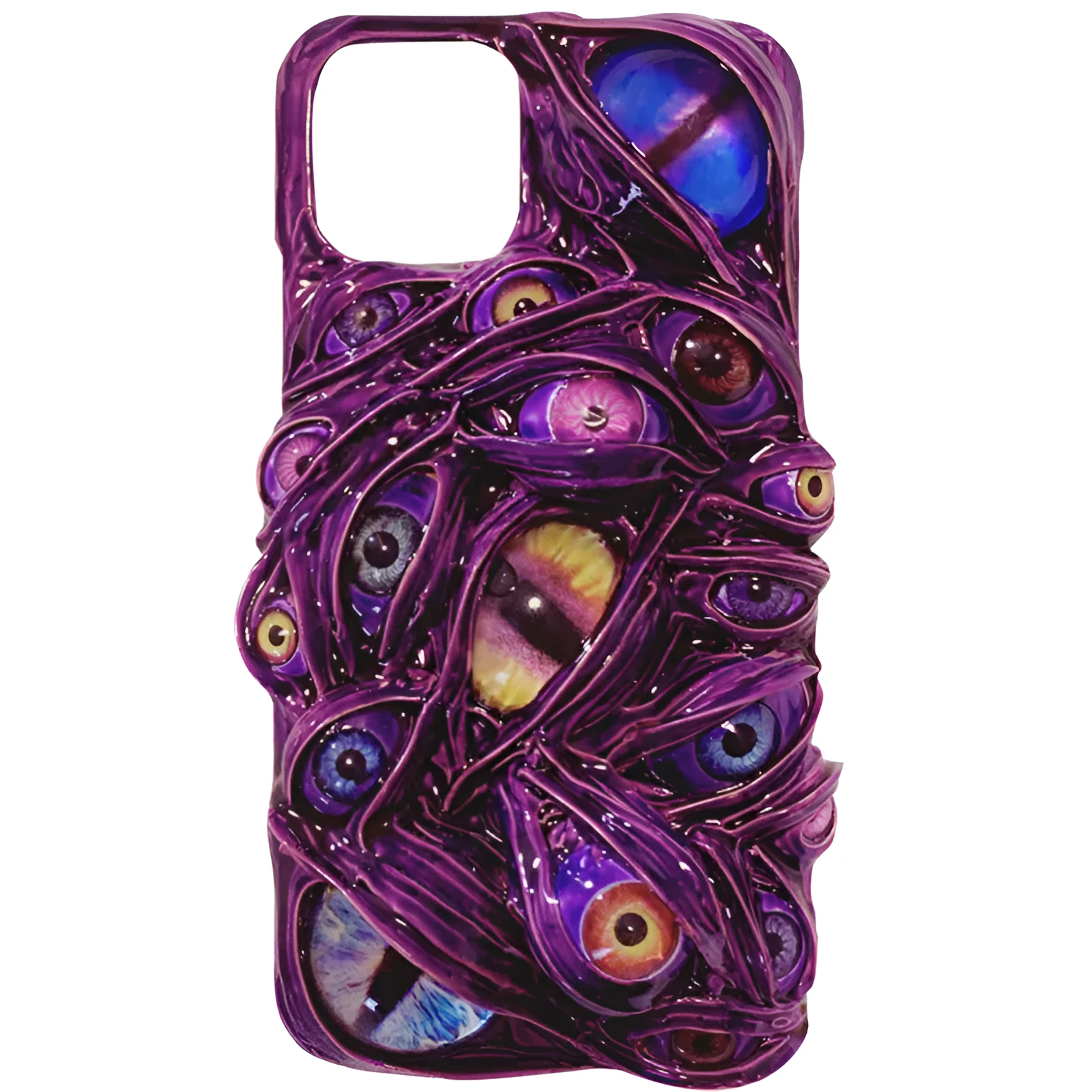 Horror heavy taste silicone phone case with 3D eye design for iPhone, Japanese Korean style protective cover