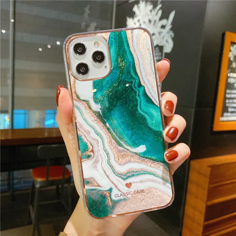 Marble TPU back cover phone case for iPhone 11, 12, XR, XS Max, available in nine colours