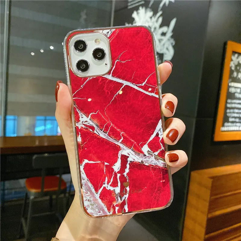 Marble TPU back cover phone case for iPhone 11, 12, XR, XS Max, available in nine colours