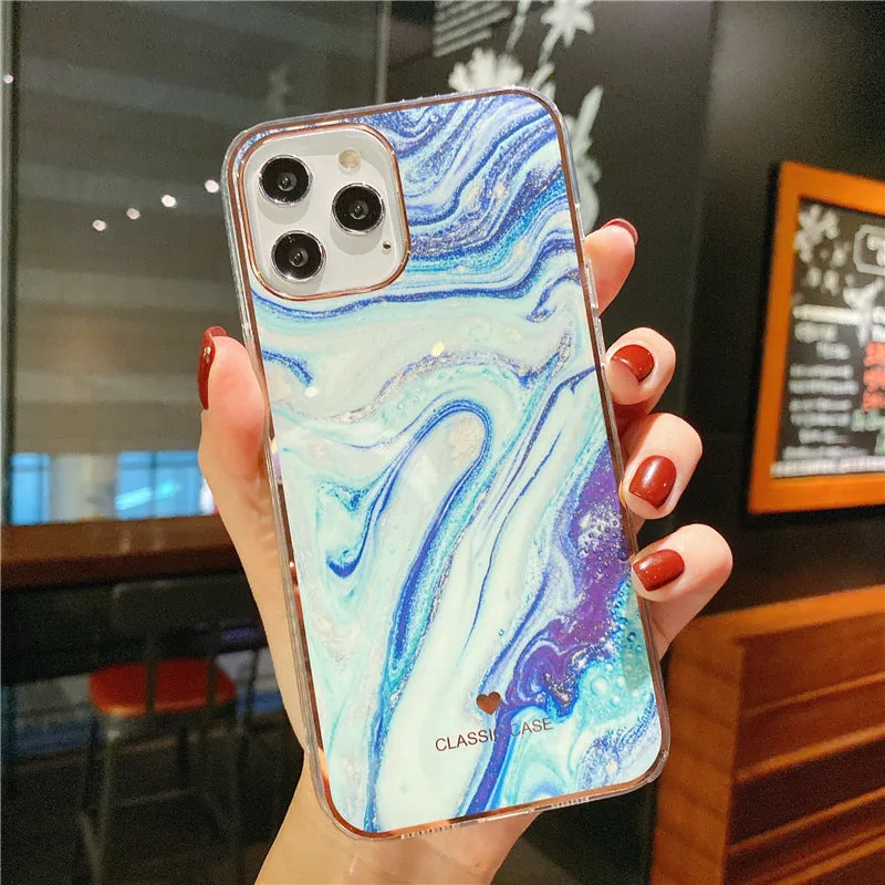 Marble TPU back cover phone case for iPhone 11, 12, XR, XS Max, available in nine colours