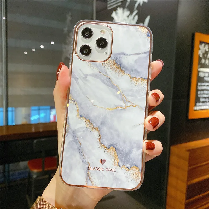 Marble TPU back cover phone case for iPhone 11, 12, XR, XS Max, available in nine colours