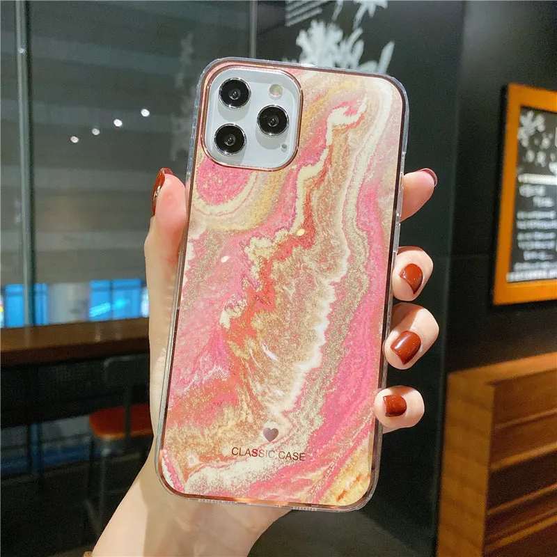 Marble TPU back cover phone case for iPhone 11, 12, XR, XS Max, available in nine colours