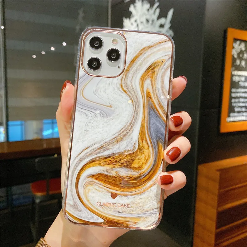 Marble TPU back cover phone case for iPhone 11, 12, XR, XS Max, available in nine colours