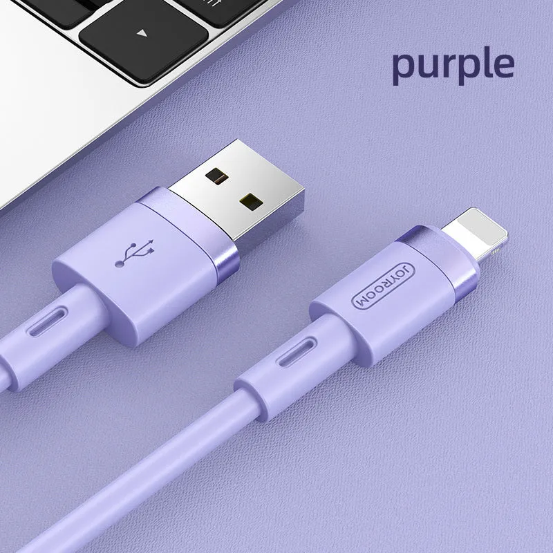 USB-C to USB-C cable in five colours showing 1.2 metre length with straight connectors