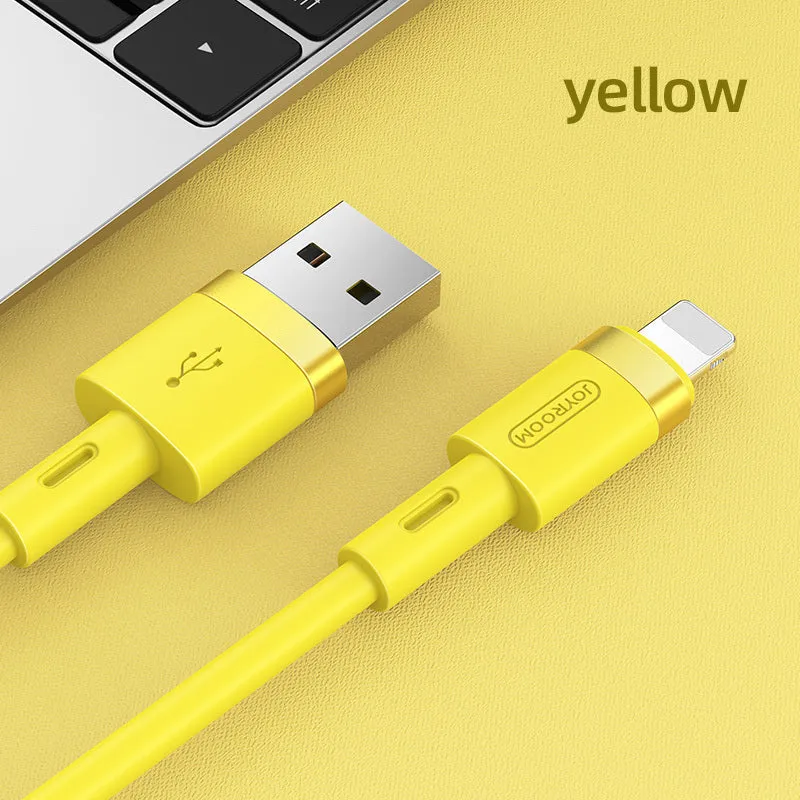 USB-C to USB-C cable in five colours showing 1.2 metre length with straight connectors