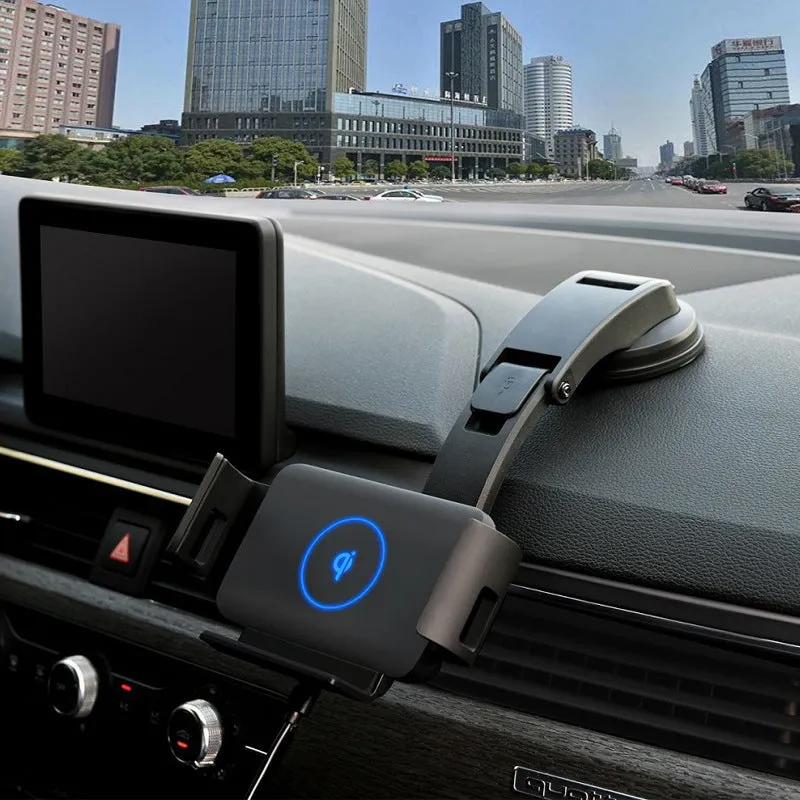 Black universal car clip on holder for folding and flat screen phones tablets on car vent