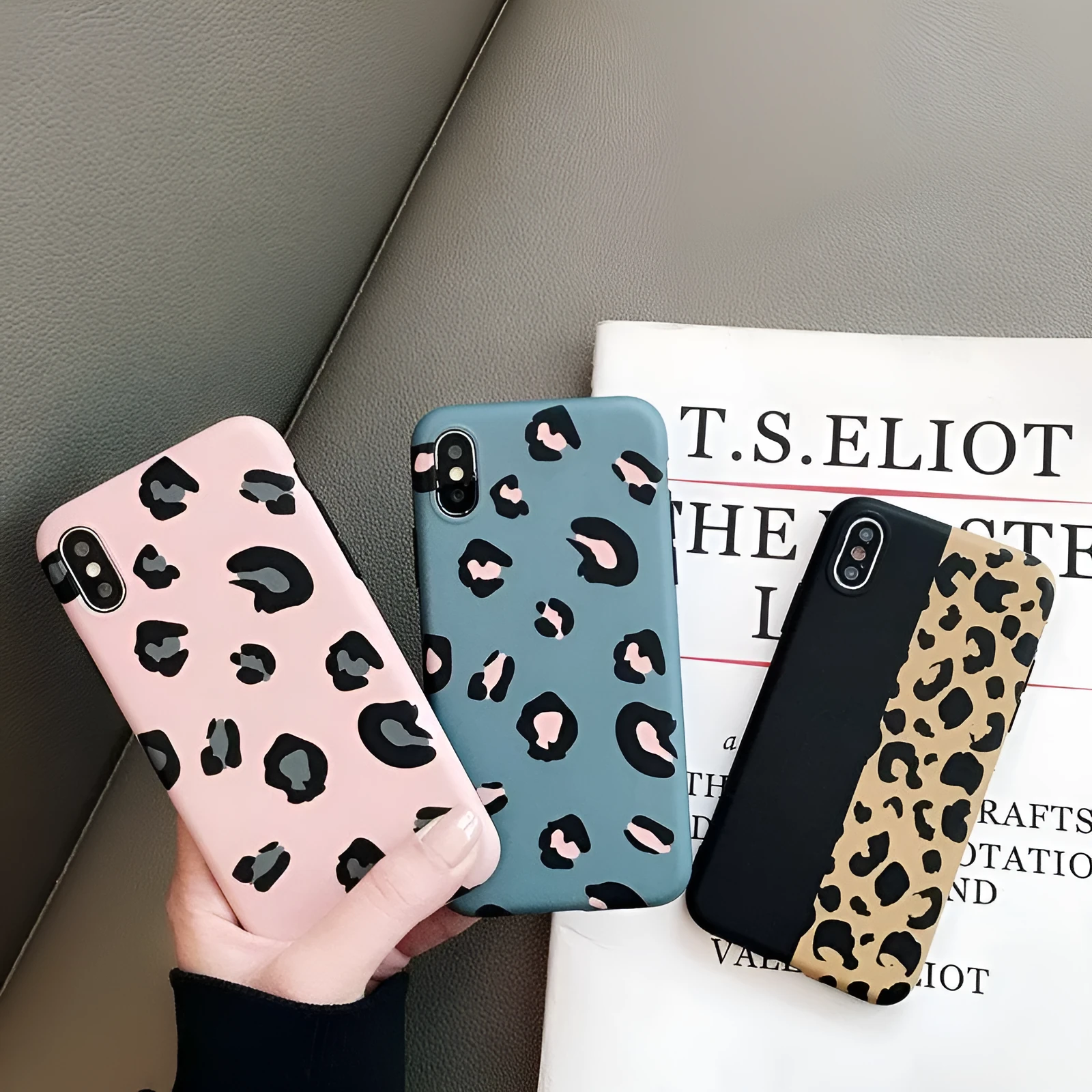 Shockproof hybrid phone case for Apple iPhone in Black, Blue, and Pink with TPU bumper and hard PC back