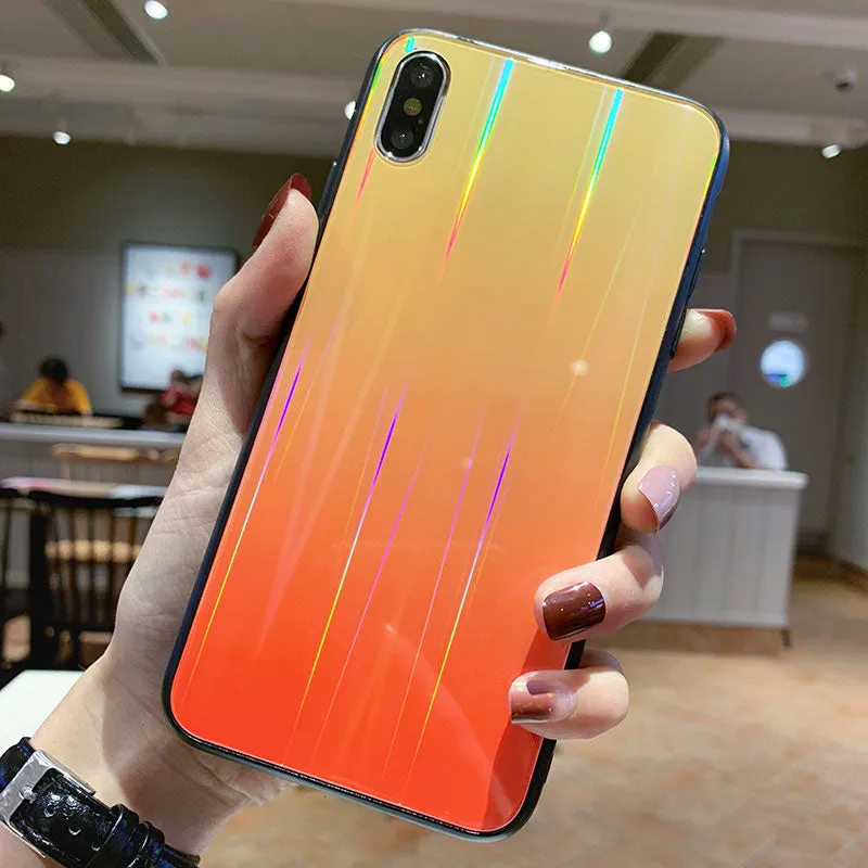 Gradient glass phone case with starry sky design for Huawei P20 in slim TPU PC back cover
