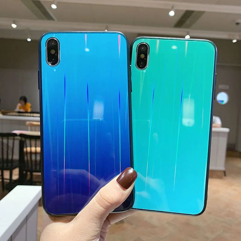 Gradient glass phone case with starry sky design for Huawei P20 in slim TPU PC back cover
