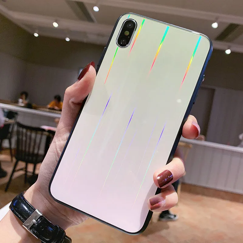 Gradient glass phone case with starry sky design for Huawei P20 in slim TPU PC back cover