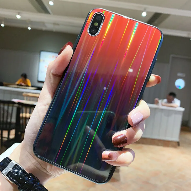Gradient glass phone case with starry sky design for Huawei P20 in slim TPU PC back cover