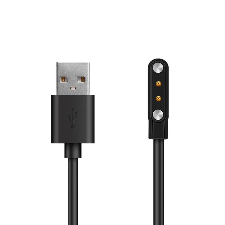 Black smart watch magnetic USB fast charger with thimble contact and compact 8cm base