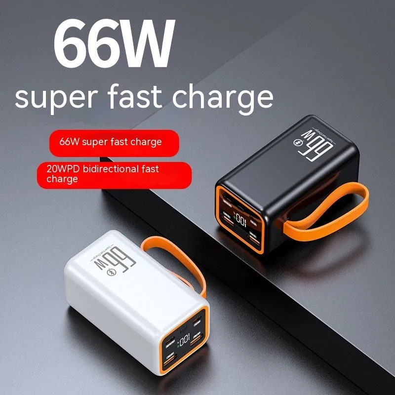 Black and white PD66W fast charge 20000 mAh creative design power bank.