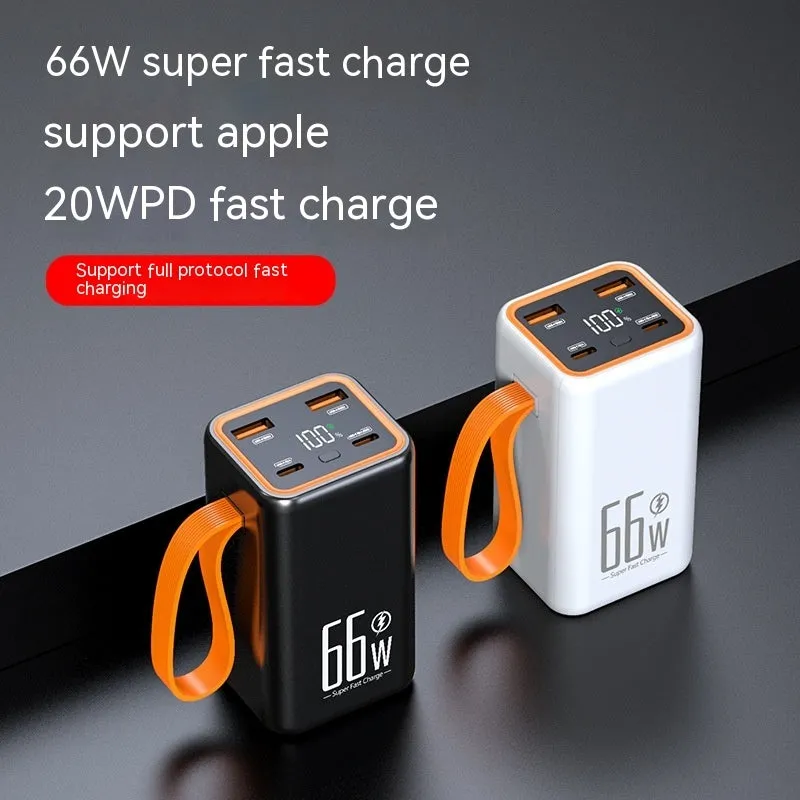 Black and white PD66W fast charge 20000 mAh creative design power bank.