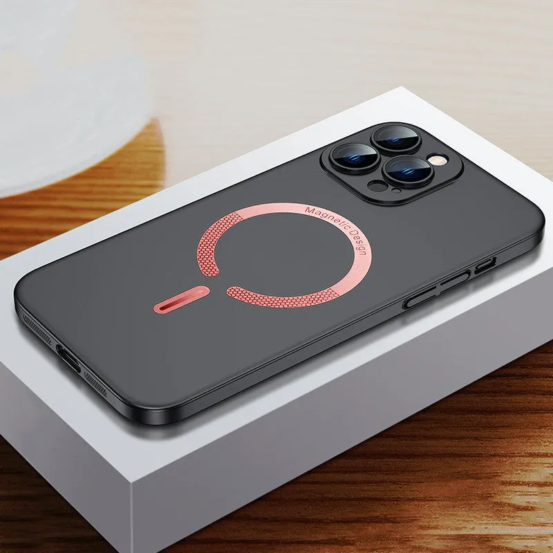Magnetic frosted PC phone case for iPhone in Graphite Black