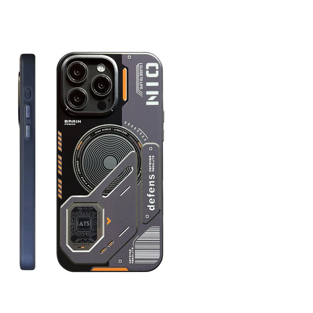 Frosted PC magnetic phone case for iPhone with A15 strong suction, black colour