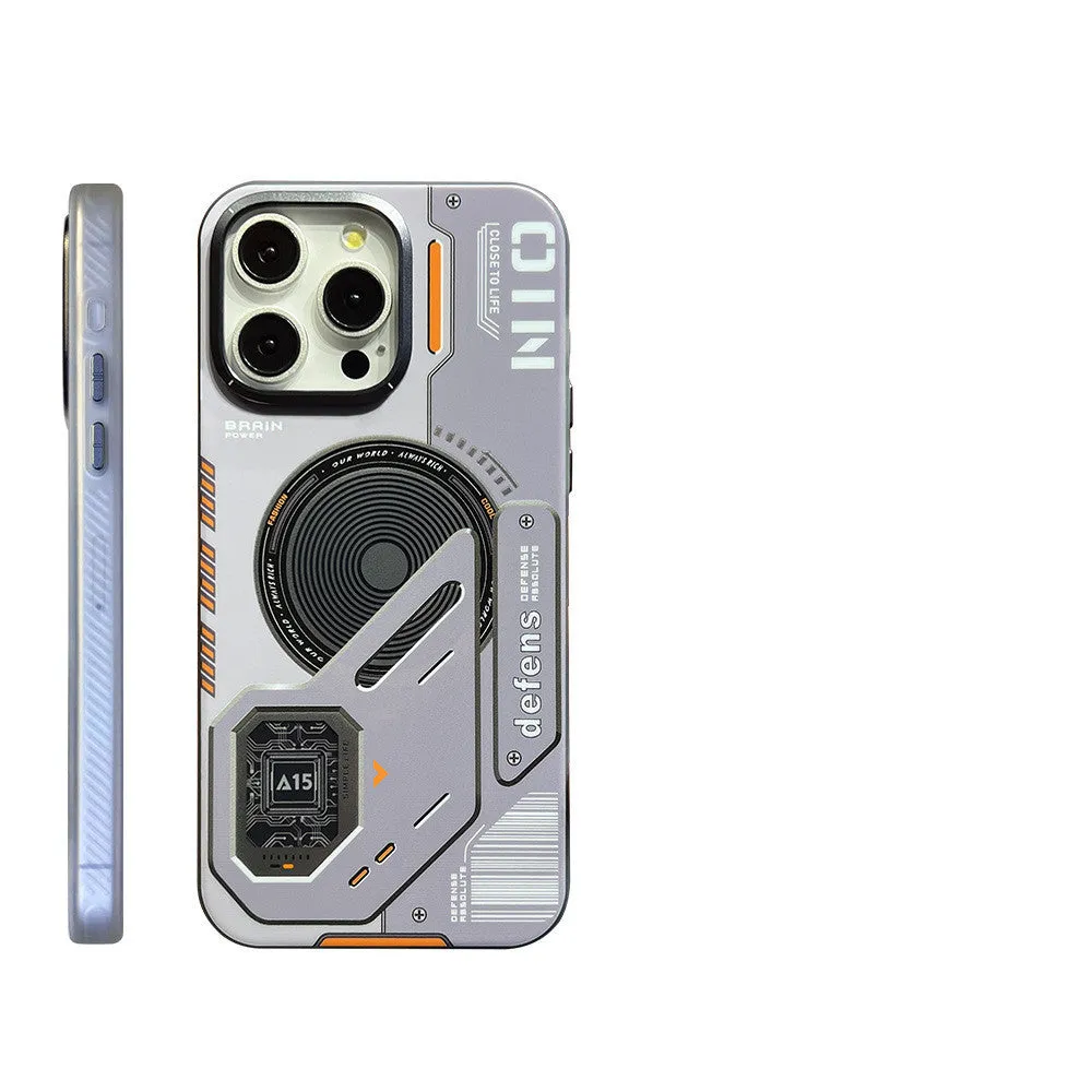 Frosted PC magnetic phone case for iPhone with A15 strong suction, black colour