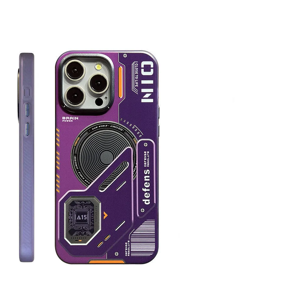 Frosted PC magnetic phone case for iPhone with A15 strong suction, black colour