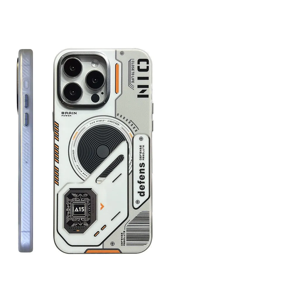 Frosted PC magnetic phone case for iPhone with A15 strong suction, black colour
